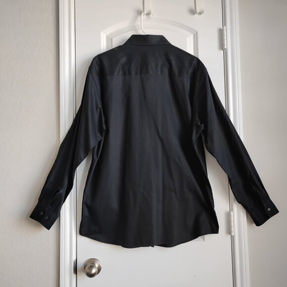 Kenneth Cole Reaction Long Sleeve Black Dress Shirt Sz 17 34-35 - Picture 3 of 4